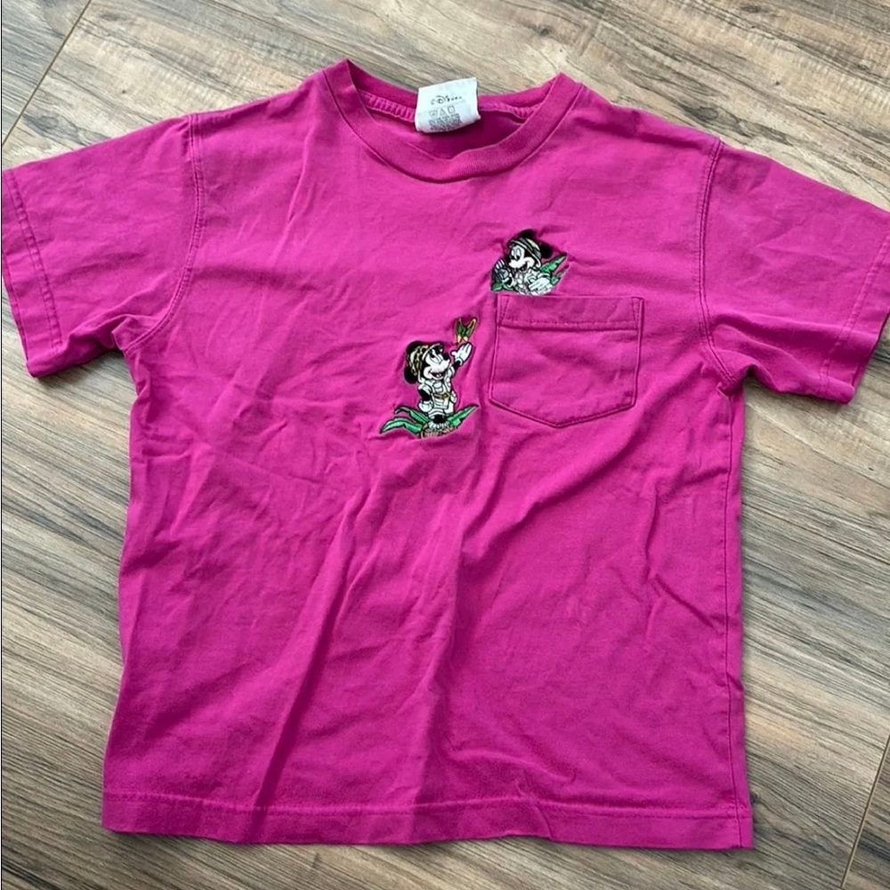 Vintage Kids Pink mickey and Minnie safari T-Shirt